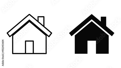 House icons in outline and solid styles
