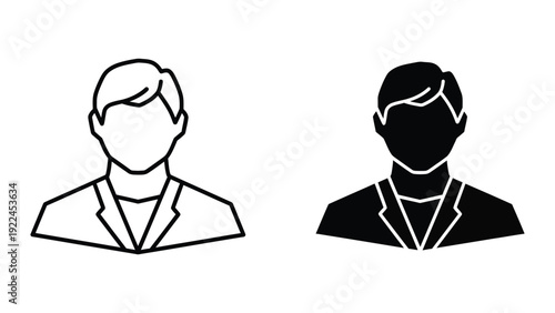 Man icons in black and white