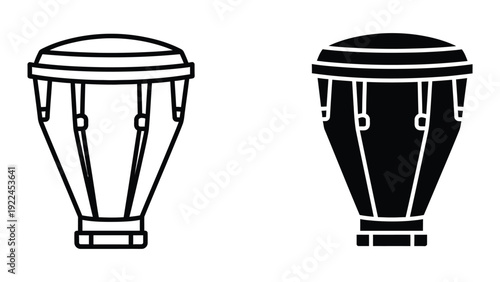 Djembe drums icon set