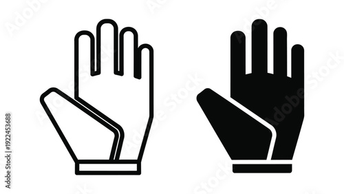 Black and white gloves icon