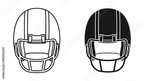 American Football Helmets Illustration