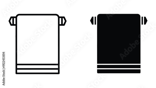 Towels hanging on towel rail