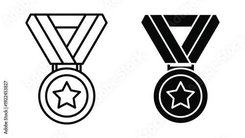 Medal icons in black and white