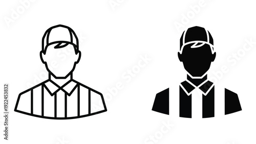 Two men in simple line art style