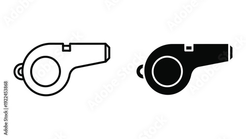 Whistle icons in black and white