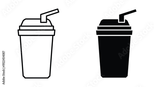 Disposable coffee cups with straws