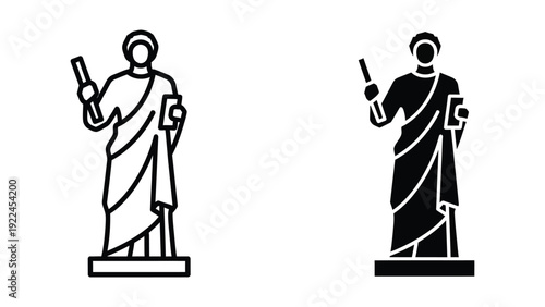 Ancient Greek or Roman statue illustration