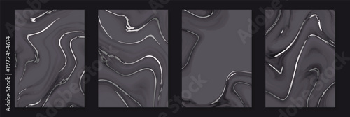 Gray marble backgrounds with silver waves.