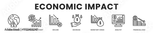 Economic Impact All In One Icon Multi Styles Vector Set