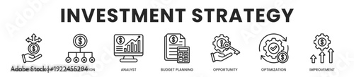 Investment Strategy All In One Icon Multi Styles Vector Set