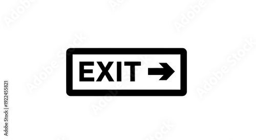 Exit sign with arrow direction indicator.