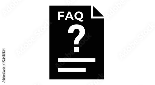 Black Document with FAQ and Question Mark.