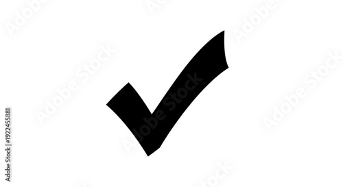 Black Checkmark Icon on White Background.