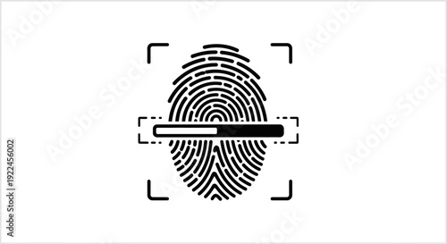 Fingerprint Identification Icon with Corner Markers.