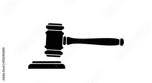 Judge Gavel Silhouette Justice Law Symbol.