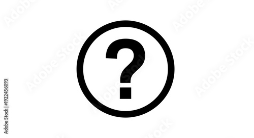 Black Question Mark Symbol Inside Circle.