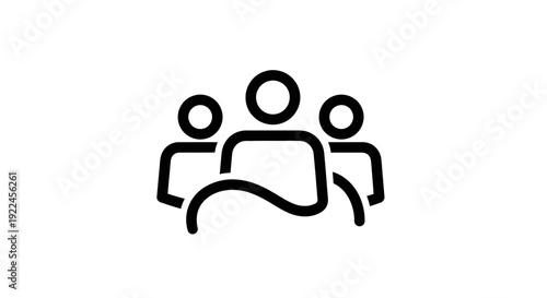 Simple Line Drawing of Three People.