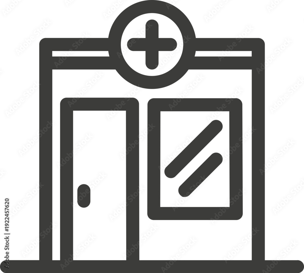 Fototapeta premium Animated Return Policy Lineal Icon Style, Pharmacy Outline Icon Personal injury law icon lineal illustration concept with icon of malpractice, empathy, accidents, medical reports, compensation, lawyer