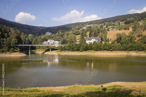 Elbe Dam in the Giant Mountains in autumn