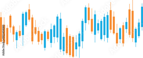 Abstract Financial Stock Market Candlestick Chart with Moving Average Line