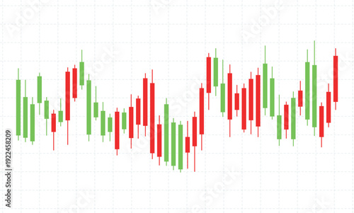 Abstract Financial Stock Market Candlestick Chart with Moving Average Line