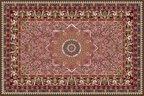 Persian Carpet with Eight-Point Star Medallion and Floral Ornamental Pattern
