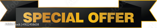 Special offer banner with bold black and yellow design for promotions