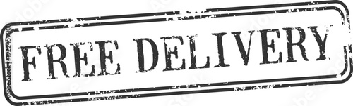 A vintage style stamp with the text free delivery in the center.