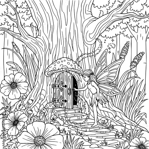 Fairy magic story coloring book