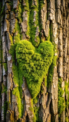 Mossy Heart in the Tree Bark