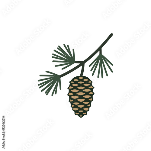 Minimalist Christmas Pine Branch Icon
