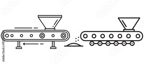Conveyor belt system for material processing and sorting eps 10