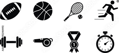 Sports icons and fitness symbols