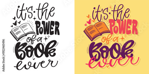 Cute hand drawn doodle lettering quote about Books. Reading more. Lettering for t-shirt design, mug print, bag print, clothes fashion. 100% hand drawn vector image.