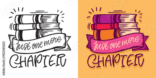 Cute hand drawn doodle lettering quote about Books. Reading more. Lettering for t-shirt design, mug print, bag print, clothes fashion. 100% hand drawn vector image.
