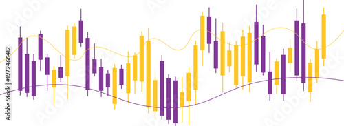 Abstract Financial Stock Market Candlestick Chart with Moving Average Line