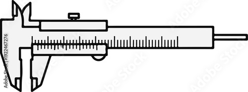 Simple line drawing of a caliper, a precision measuring tool