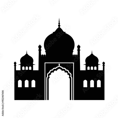 Silhouette of Taj Mahal India Architecture Monument Iconic Landmark Tourism Symbol