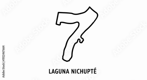 Stylized black number 7 graphic above text "LAGUNA NICHUPTÉ