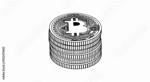 Stack of stylized coins with a prominent 'B' symbol on top