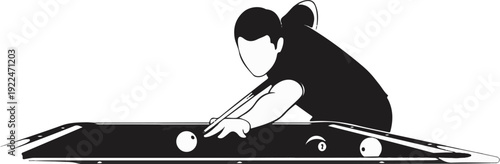 Silhouette of person playing pool