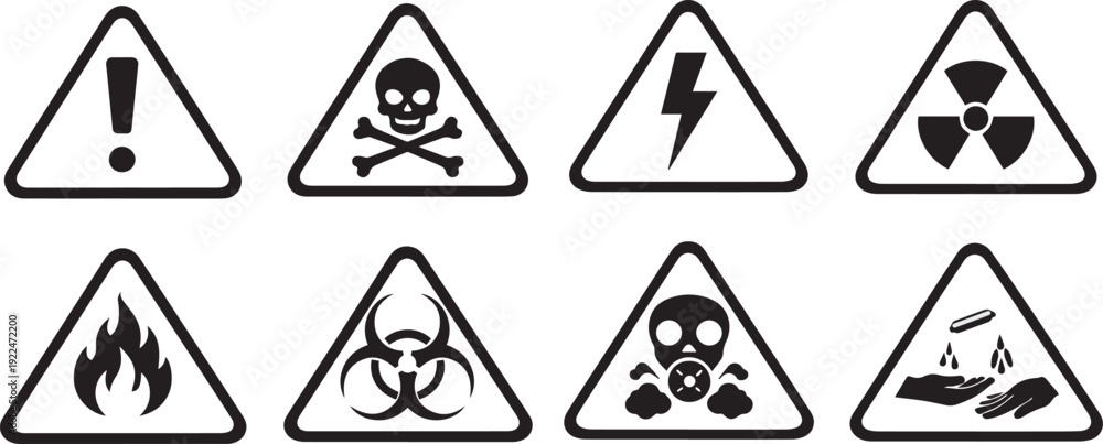 Φωτογραφία Collection of hazard warning signs
