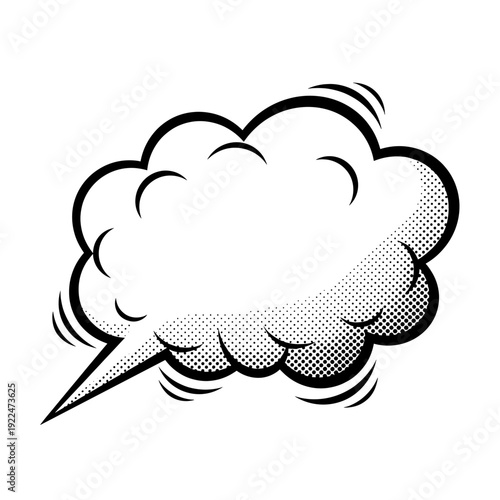 Explosion Sound Effect Comic Book Speech Bubble White Background