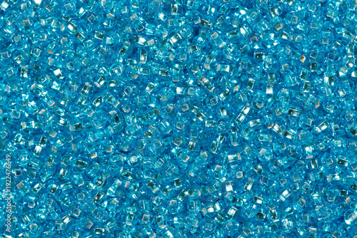 Blue seed beads.