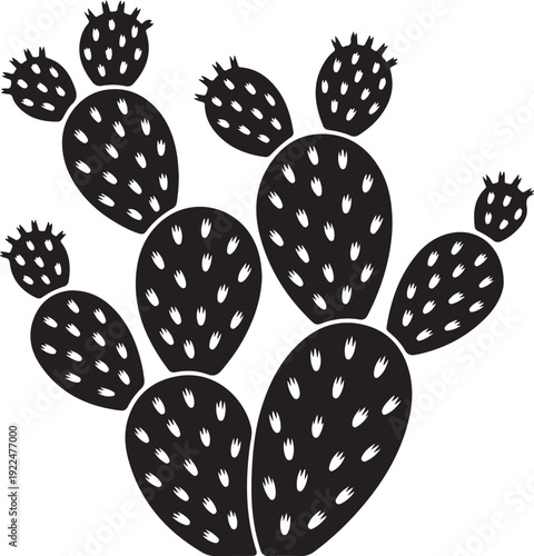 simple and unobtrusive Prickly pear vector silhouette illustration isolated in white background