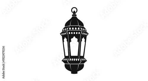 Ornate Lantern Illustration with Intricate Design Details.