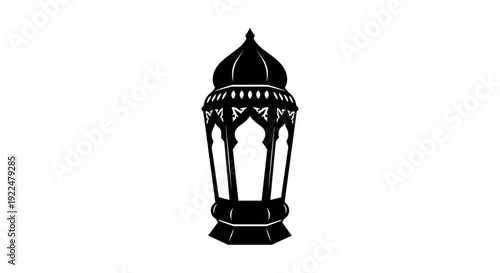 Ornate Metal Lantern with Decorative Patterns.