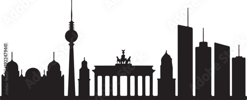 Skyline Berlin als Vektor Kontur