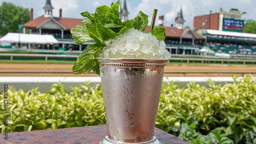 Wallpaper Mural Iconic Mint Julep Cocktail with Fresh Mint Garnish and Crushed Ice at Historic Racetrack. Torontodigital.ca