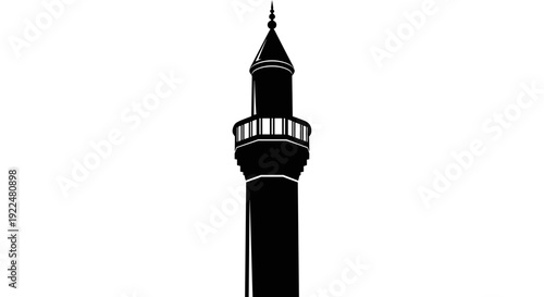 Silhouette of Minaret Tower Architecture.